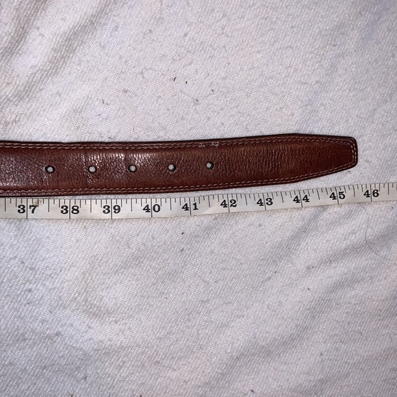 BRIGHTON leather belt Made in USA SIZE 38 brown Italian calfskin - Picture 3 of 12